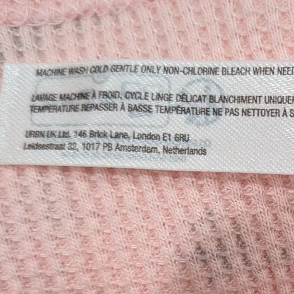 URBAN OUTFITTERS Out From Under Pink Floral‎ Rose Waffle Thermal Top XL Cotton - Picture 9 of 10